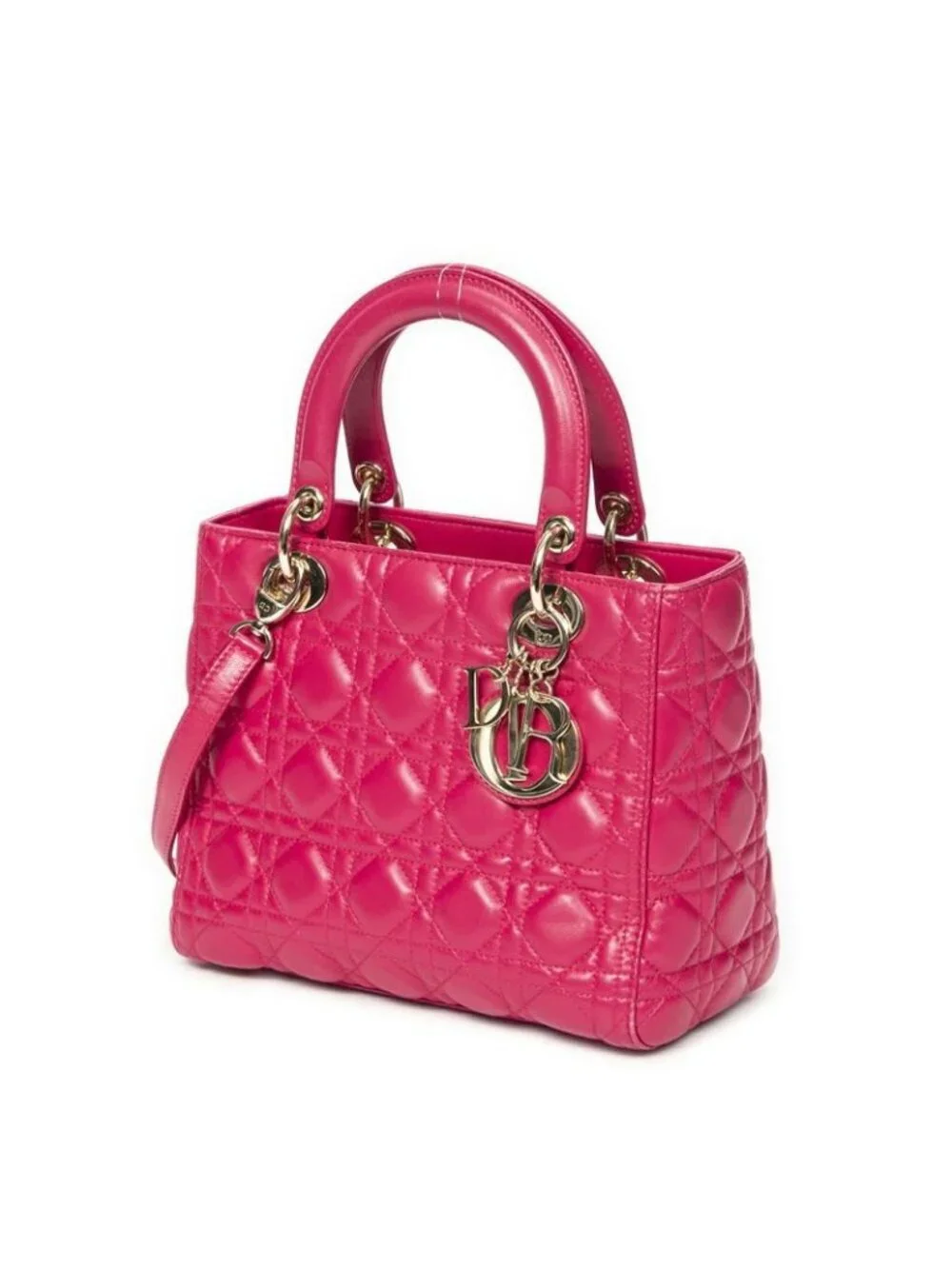 Dior Medium Lady Zip Fuchsia Cannage Lambskin Leather - Picture 2 of 10